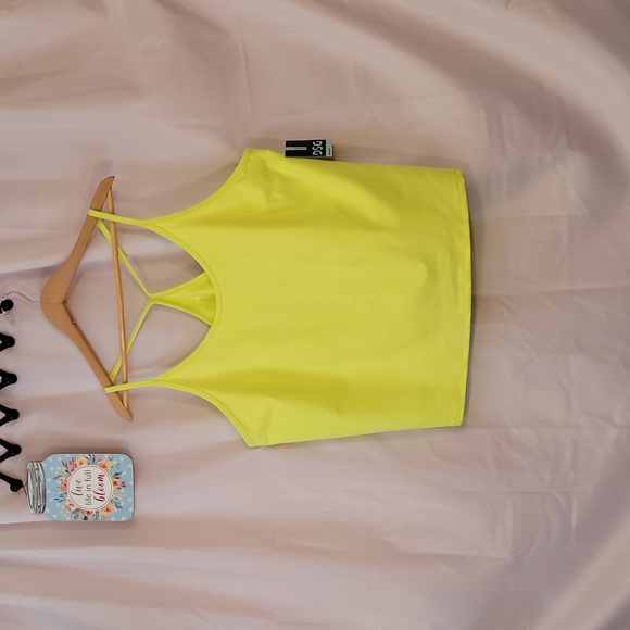 DSG Tops - DCG Florescent Yellow Crop Tank Top Size 2X